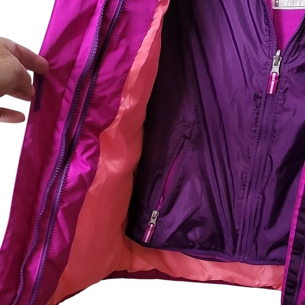 Girls Champion C9 3-in-1 Water & Wind Resistant Jacket/Coat. Pink & Purple XL